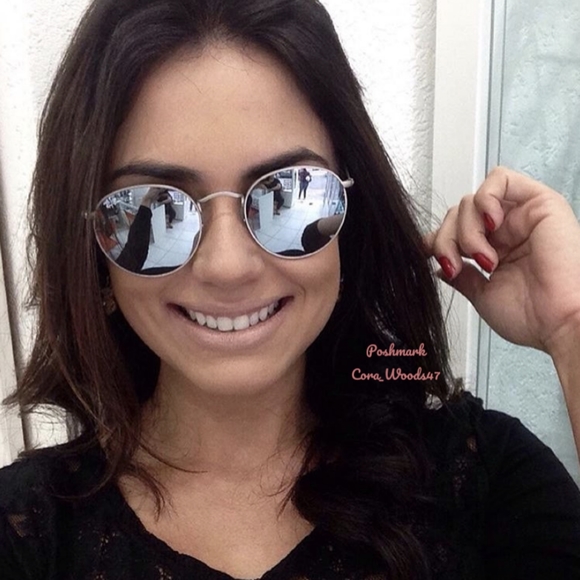 RayBan Round Metal Silver Flash Lenses RB3447 Silver Frame Unisex New - Picture 13 of 16